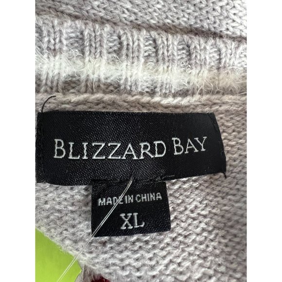 Blizzard Bay Christmas Sweater Blinking Skating Penguin XL Grey Holiday Acrylic - Picture 5 of 16